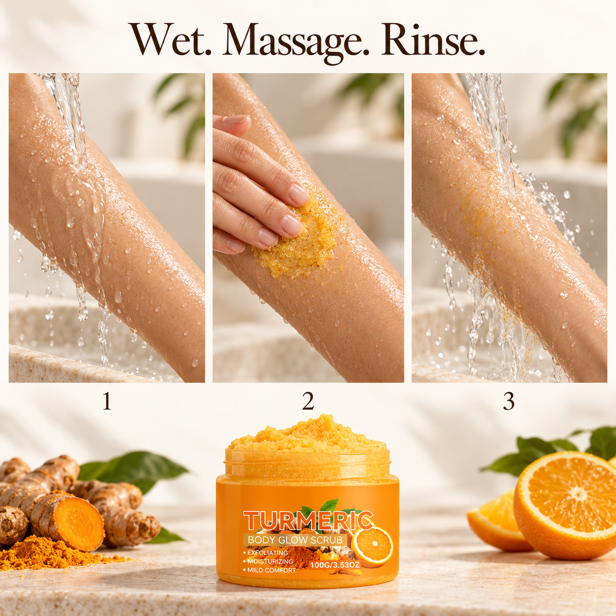 Turmeric Body Scrub – Exfoliating & Moisturizing for Smoother-Feeling Skin, 100g