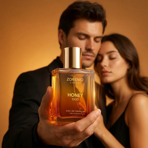 Zorenio Luxury's Honey Oud | Eau de Parfum 100ml (3.4 fl oz) | Patchouli, Vanilla, Bergamot | Floral & Spicy | Made with Clean & Vegan Essentials Oils | Cruelty Free Fragrance Perfume