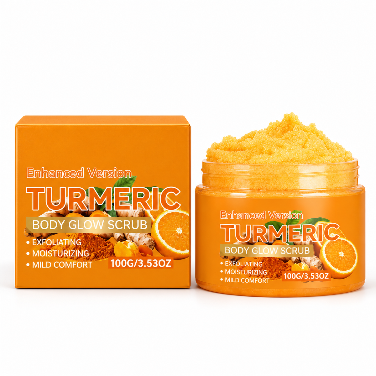 Turmeric Body Scrub – Exfoliating & Moisturizing for Smoother-Feeling Skin, 100g