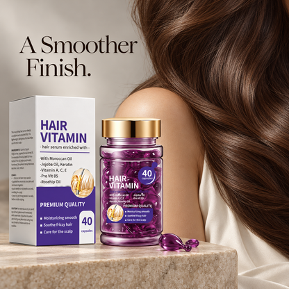 Hair Serum Capsules – Smoothing & Shine-Enhancing Leave-In Hair Care, 40 Capsules, 30ml