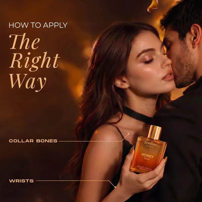Zorenio Luxury's Honey Oud | Eau de Parfum 100ml (3.4 fl oz) | Patchouli, Vanilla, Bergamot | Floral & Spicy | Made with Clean & Vegan Essentials Oils | Cruelty Free Fragrance Perfume