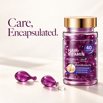 Hair Serum Capsules – Smoothing & Shine-Enhancing Leave-In Hair Care, 40 Capsules, 30ml
