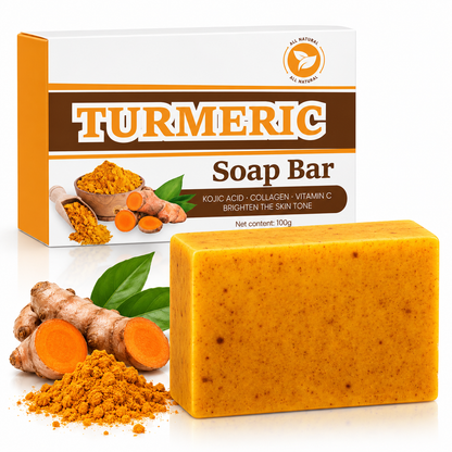 Turmeric Brightening Soap Bar – Dark Area & Uneven Skin Tone Care for Face & Body, 100g