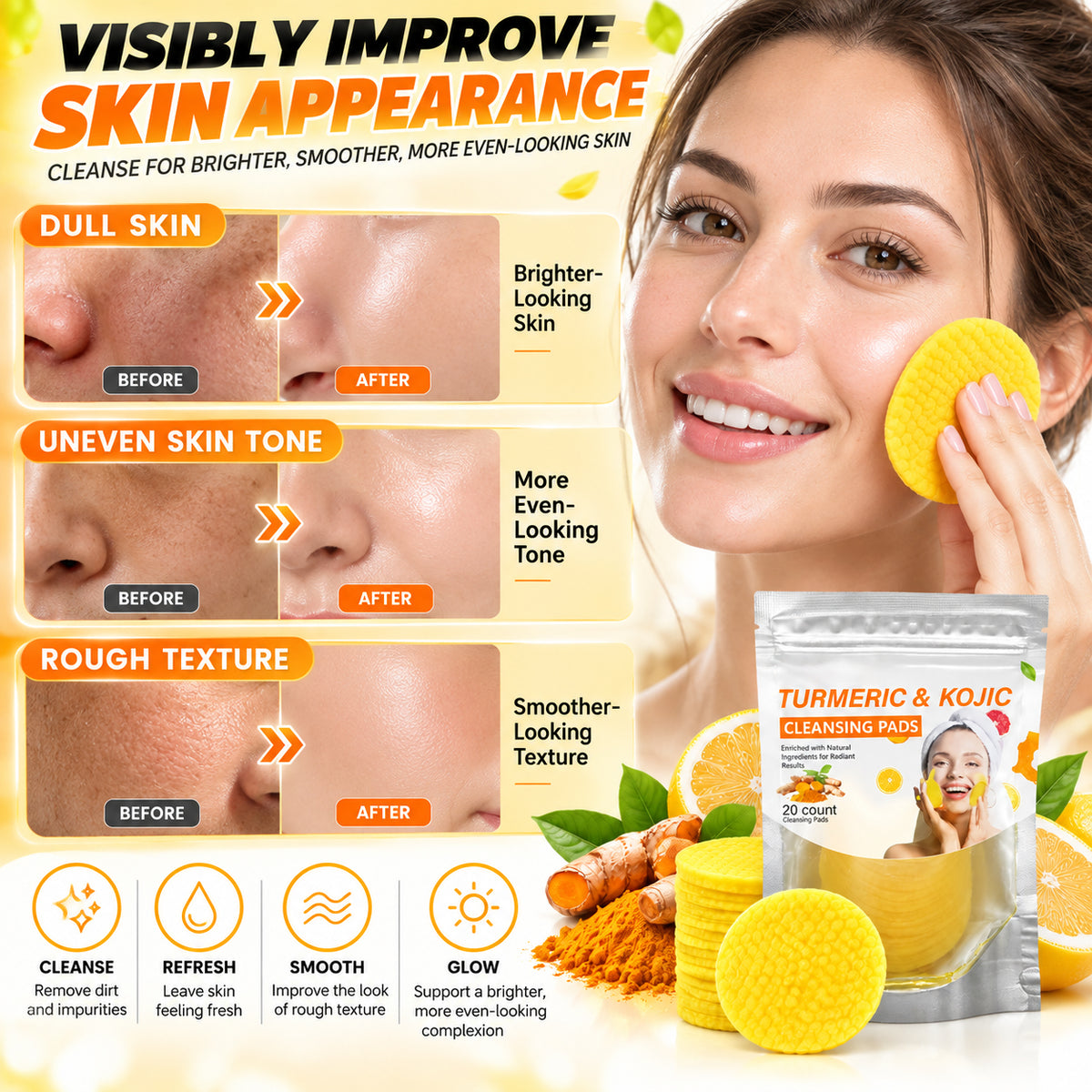 Radiance Renewal Cleansing Pads – For Brighter, Smoother & More Even-Looking Skin, 20 Pads