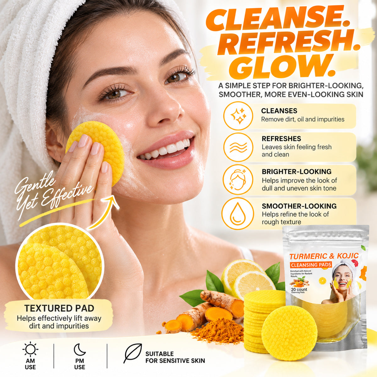 Radiance Renewal Cleansing Pads – For Brighter, Smoother & More Even-Looking Skin, 20 Pads