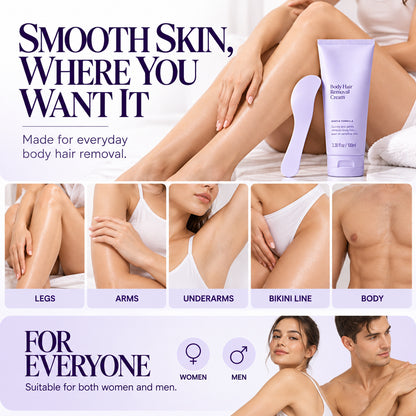 Silky Smooth Body Hair Removal Cream – 5-Minute Gentle Hair Removal for Smooth, Stubble-Free Feeling Skin, 100ml
