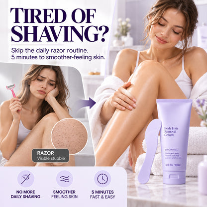 Silky Smooth Body Hair Removal Cream – 5-Minute Gentle Hair Removal for Smooth, Stubble-Free Feeling Skin, 100ml