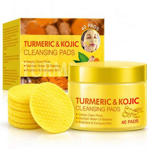 Turmeric & Kojic Cleansing Pads – Deep Cleansing for Dark Spots, Dullness & Brighter-Looking Skin, 40 Pads