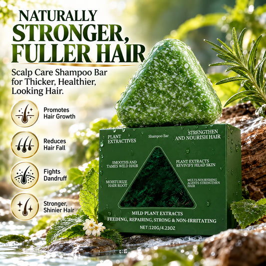 Volumizing Scalp Care Shampoo Bar – For Stronger, Thicker-Looking Hair & Natural Shine, 120g